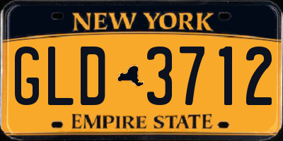 NY license plate GLD3712