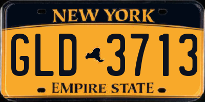NY license plate GLD3713