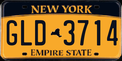 NY license plate GLD3714