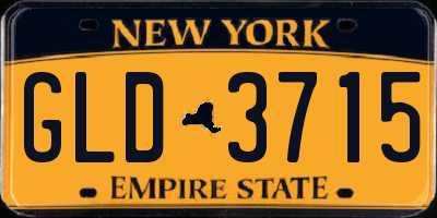 NY license plate GLD3715