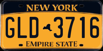 NY license plate GLD3716