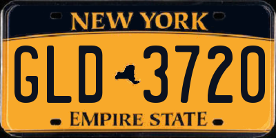NY license plate GLD3720