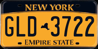 NY license plate GLD3722