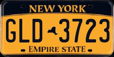 NY license plate GLD3723