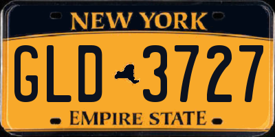 NY license plate GLD3727