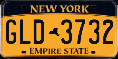 NY license plate GLD3732