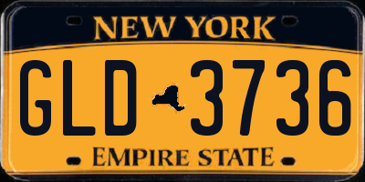 NY license plate GLD3736