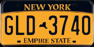 NY license plate GLD3740
