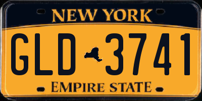 NY license plate GLD3741