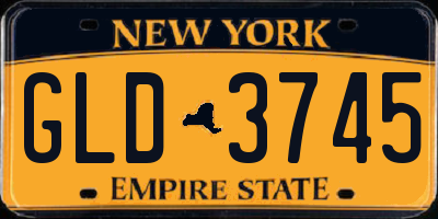NY license plate GLD3745