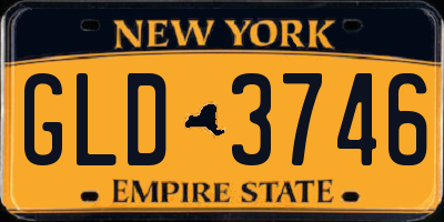 NY license plate GLD3746