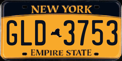 NY license plate GLD3753