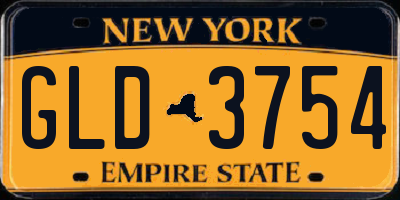 NY license plate GLD3754