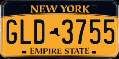 NY license plate GLD3755