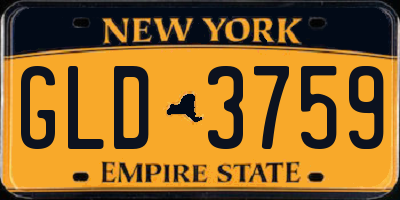 NY license plate GLD3759