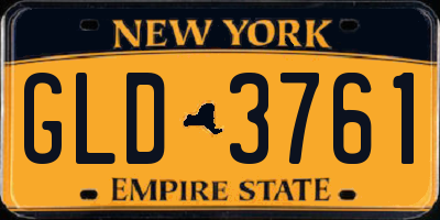 NY license plate GLD3761
