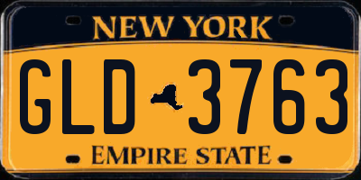 NY license plate GLD3763