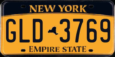NY license plate GLD3769