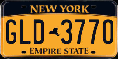 NY license plate GLD3770