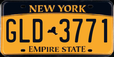 NY license plate GLD3771