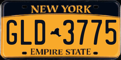 NY license plate GLD3775