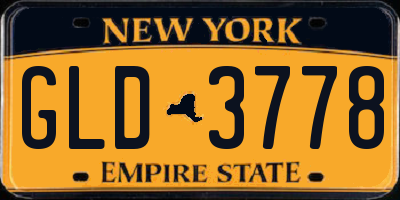 NY license plate GLD3778
