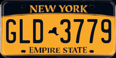 NY license plate GLD3779