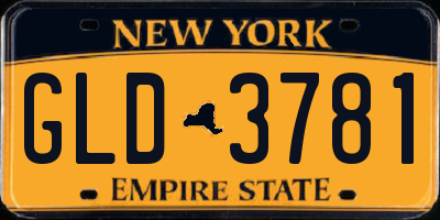 NY license plate GLD3781