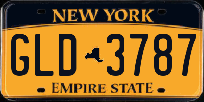 NY license plate GLD3787