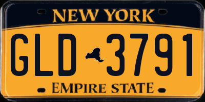 NY license plate GLD3791