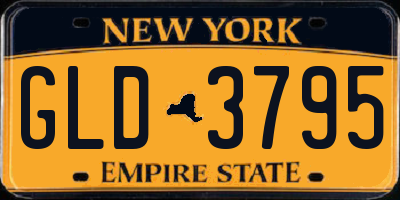 NY license plate GLD3795