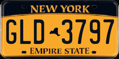 NY license plate GLD3797