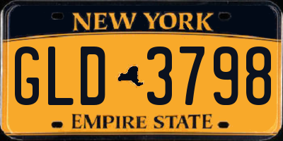 NY license plate GLD3798