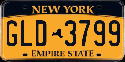 NY license plate GLD3799