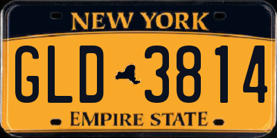 NY license plate GLD3814