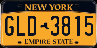 NY license plate GLD3815
