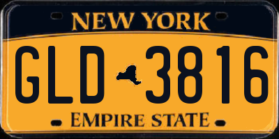 NY license plate GLD3816