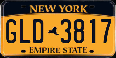 NY license plate GLD3817