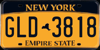 NY license plate GLD3818