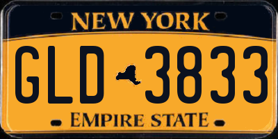 NY license plate GLD3833