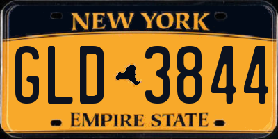 NY license plate GLD3844