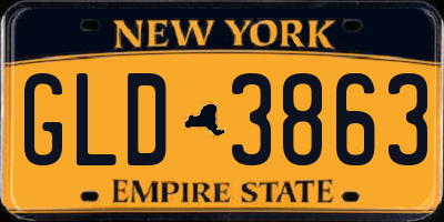 NY license plate GLD3863