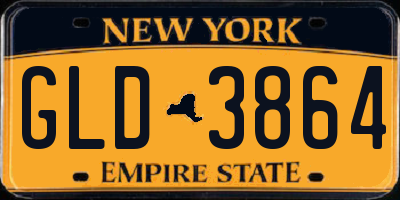NY license plate GLD3864