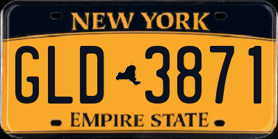 NY license plate GLD3871