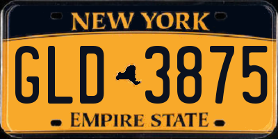 NY license plate GLD3875