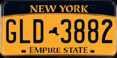 NY license plate GLD3882