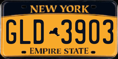NY license plate GLD3903