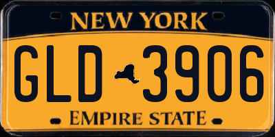 NY license plate GLD3906