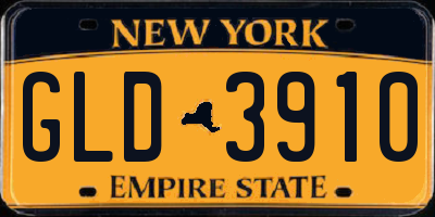 NY license plate GLD3910