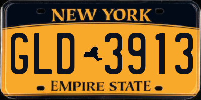 NY license plate GLD3913